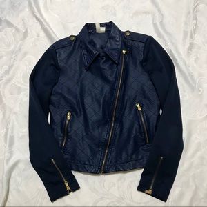 Awesome Blue Faux Leather Jacket
